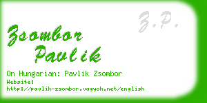 zsombor pavlik business card